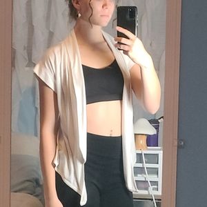 Business casual over short sleeve white soft top